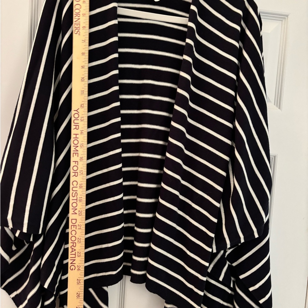 Talbots  Navy & White Striped Knit Ruana